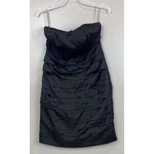 NWT Express Dress Womens Sz 0 Black Strapless Event Party Cocktail Stretch